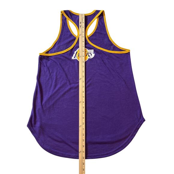 LA Los Angeles Lakers Tank Top Womens Med Purple Yellow Racer Back Lightweight - Picture 8 of 8